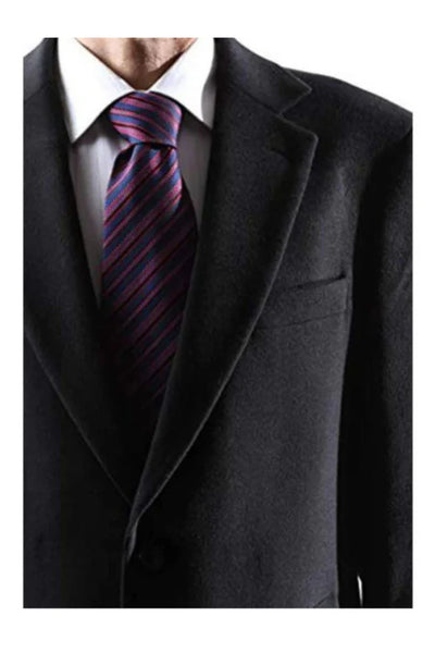 Men's Caravelli Two Button 3/4 Length Black Long men's Car Coat Dress Topcoat - Winter coat