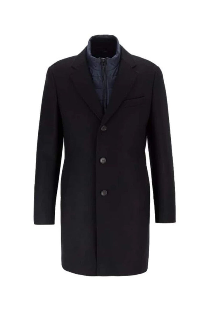 men's Long Dress men's Dress Topcoat - Winter coat 100% Cashmere Fabric Standard Length Coat Dark Blue