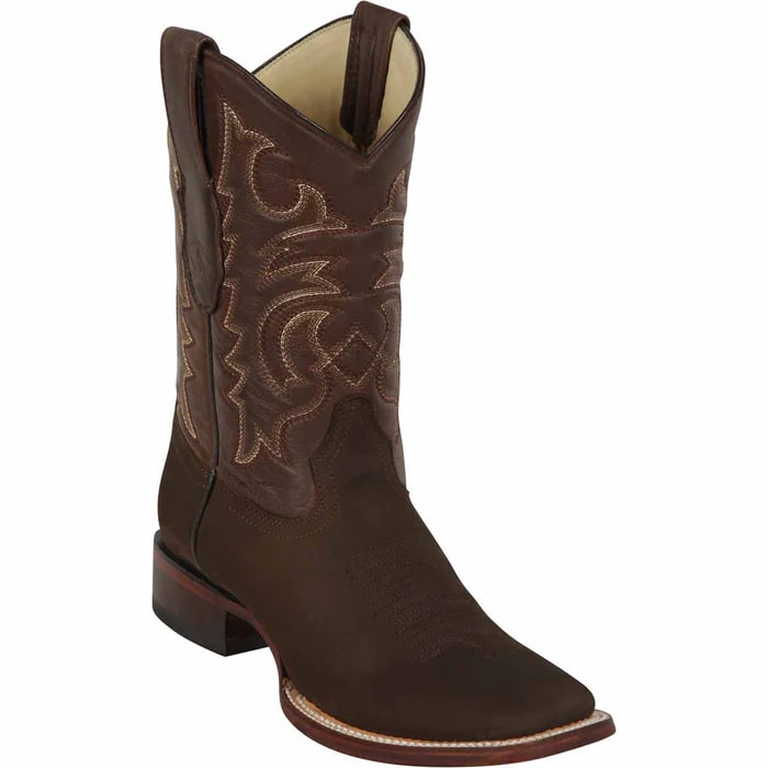 Los Altos Boots - Mens Dress Cowboy Boot - Low Priced Brown Cowboy Boots Square Toe- in Brown - 6