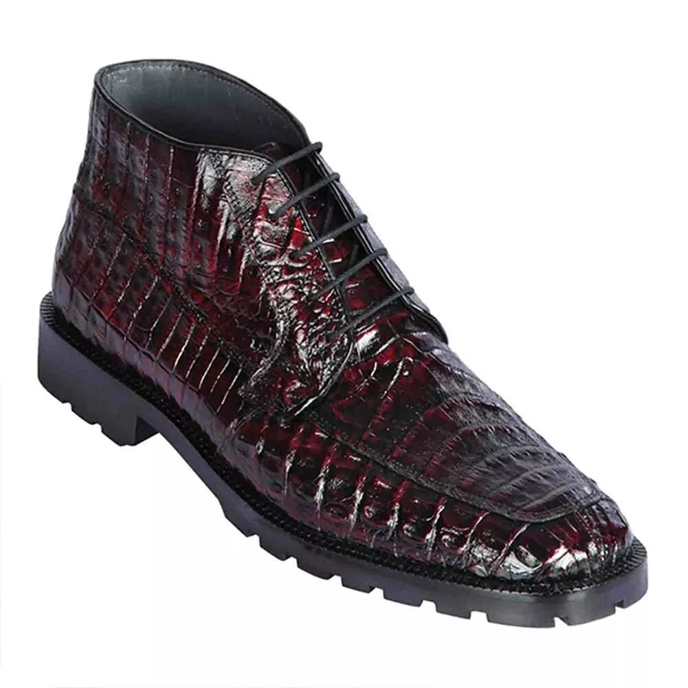 Los Altos Black Cherry Caiman Belly Lugz Sole Mens Boots - 8