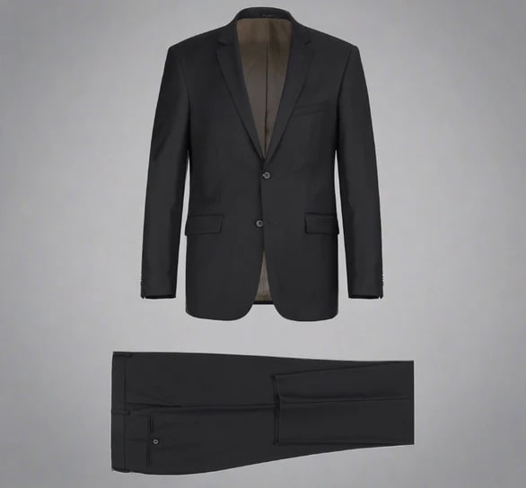 Renoir Clothing - Renoir Suit - Renoir Fashion - Super 140s Wool 2-Button Classic Fit Black Renoir Suit