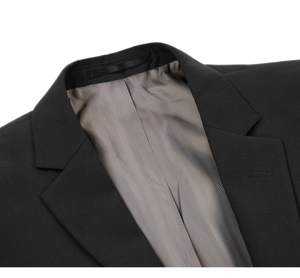 Renoir Clothing - Renoir Suit - Renoir Fashion - Super 140s Wool 2-Button Classic Fit Black Renoir Suit