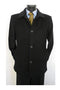 Dark color black Overcoat men's Car Coat - Mid length Wool Coat