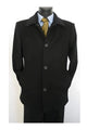 Dark color black Overcoat men's Car Coat - Mid length Wool Coat