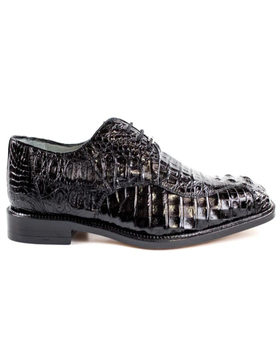 Men's Belvedere Chapo Hornback Caiman Crocodile Dress Black Shoe - US 9.0 Standard/D/ Medium / Eu:42