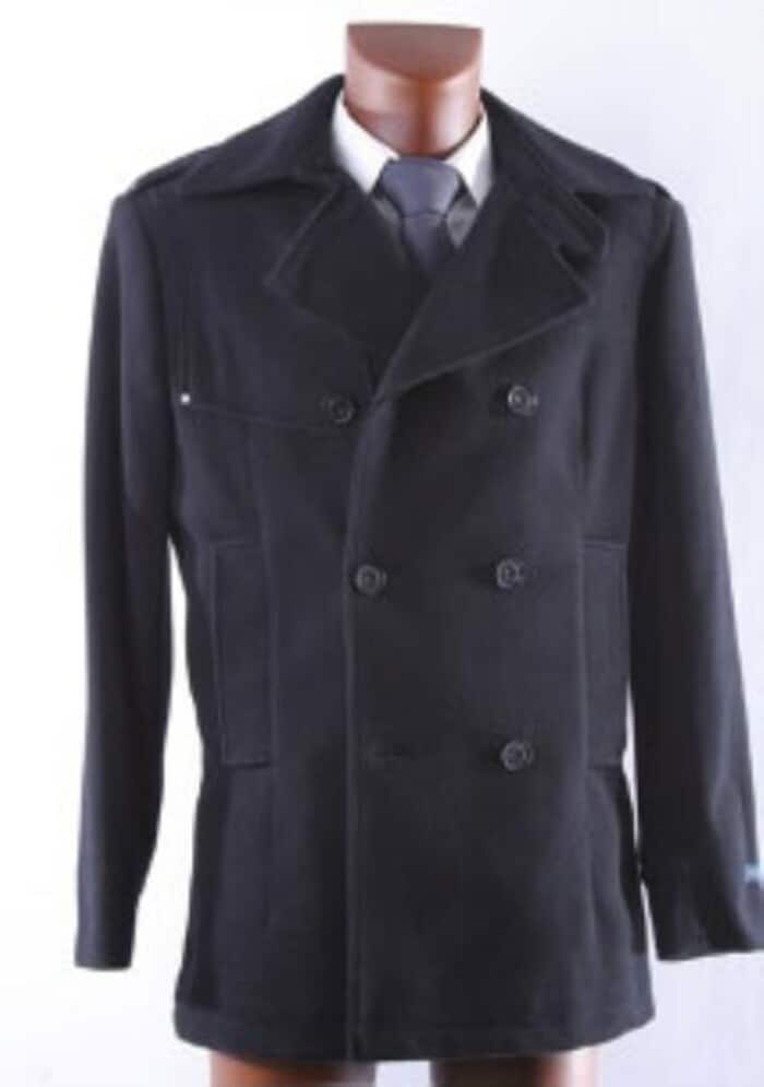 9901 Double Breasted Dark color black Wool fabric Winter OverCoat