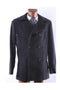 9901 Double Breasted Dark color black Wool fabric Winter OverCoat