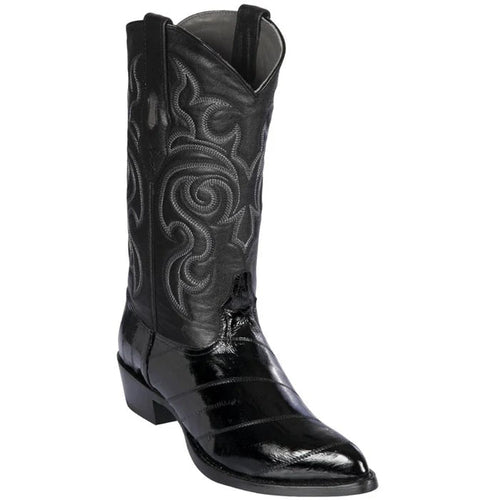 Men's Black Eel Skin Cowboy Boots - Los Altos Dress Western Boots-New Designer Collection