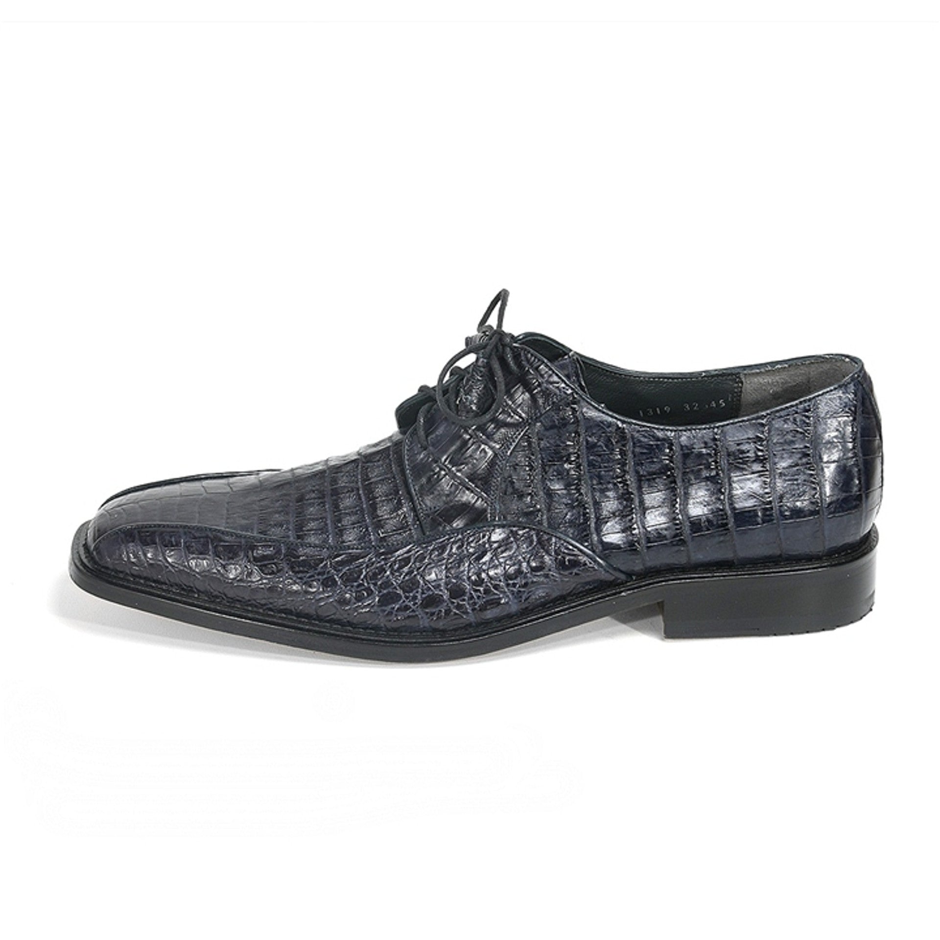 Los Altos Black Genuine Caiman Belly Lace-Up Genuine Oxford Shoes - 6
