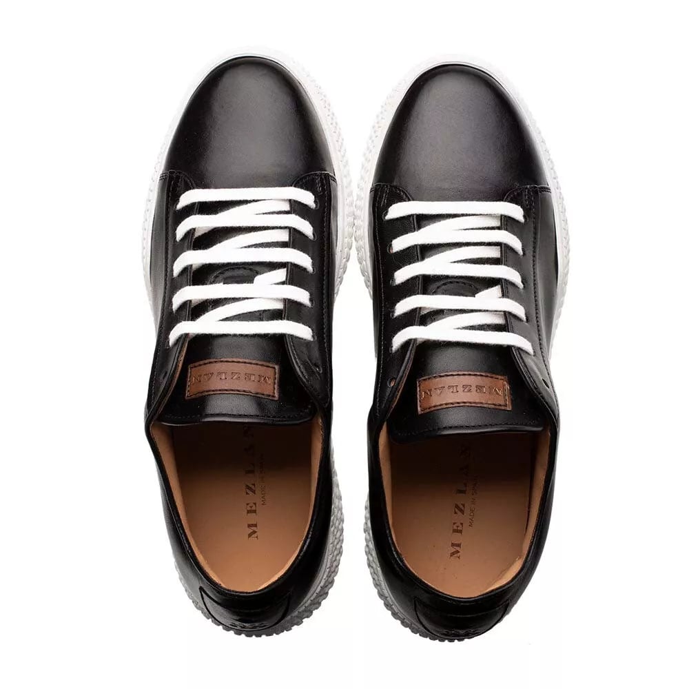 Mezlan Men’s Black Leather Sneakers - 8