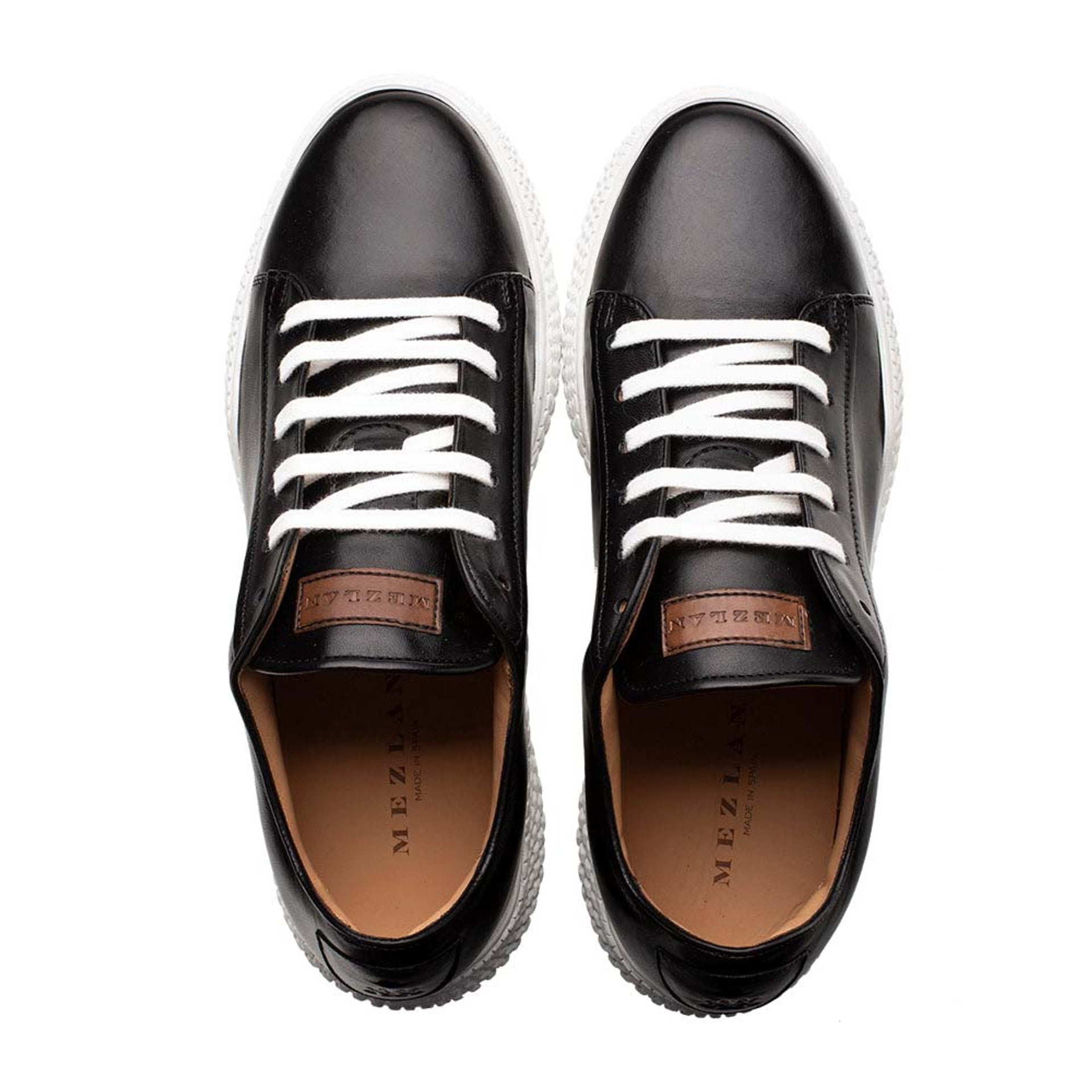 Men’s Black Leather Sneakers By Mezlan Made In Spain Brand - 8