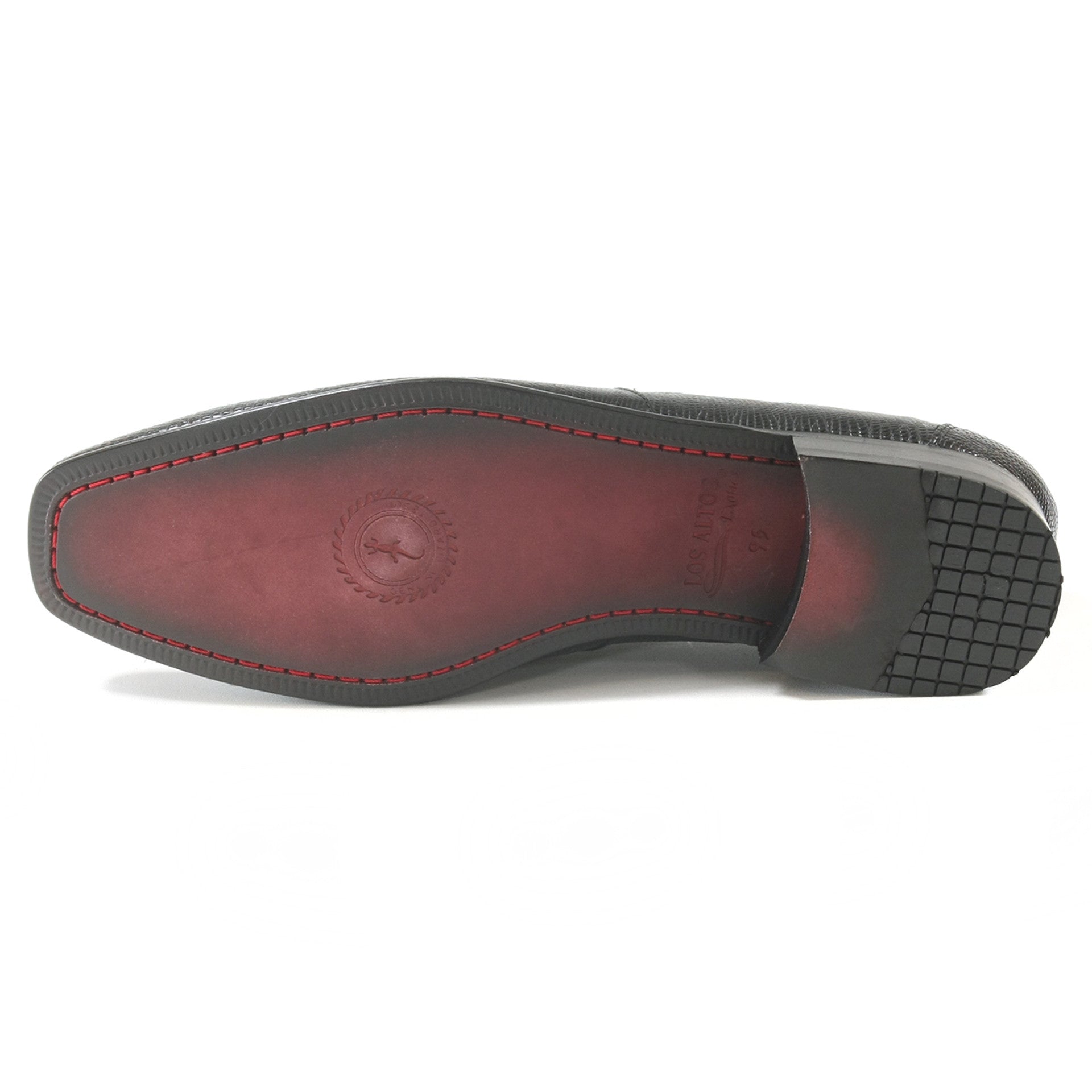 Los Altos Black Teju Lizard Skin Slip-On Loafers - 8.5