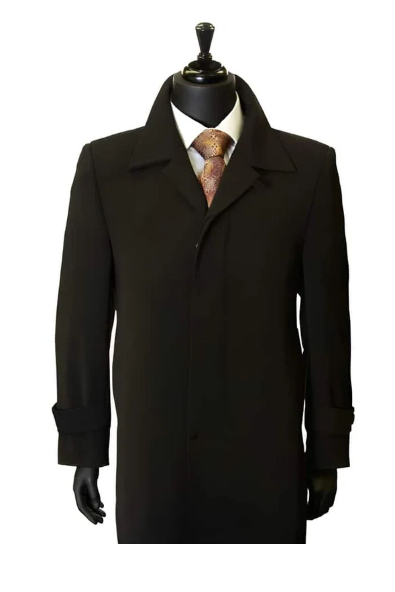 All Weather Microfiber Gaberdine Dress Coat  Priced Available In Big & Tall Sizes Trendy Classic  Big And Tall Trench Coat Dark color black - Coat Size 38