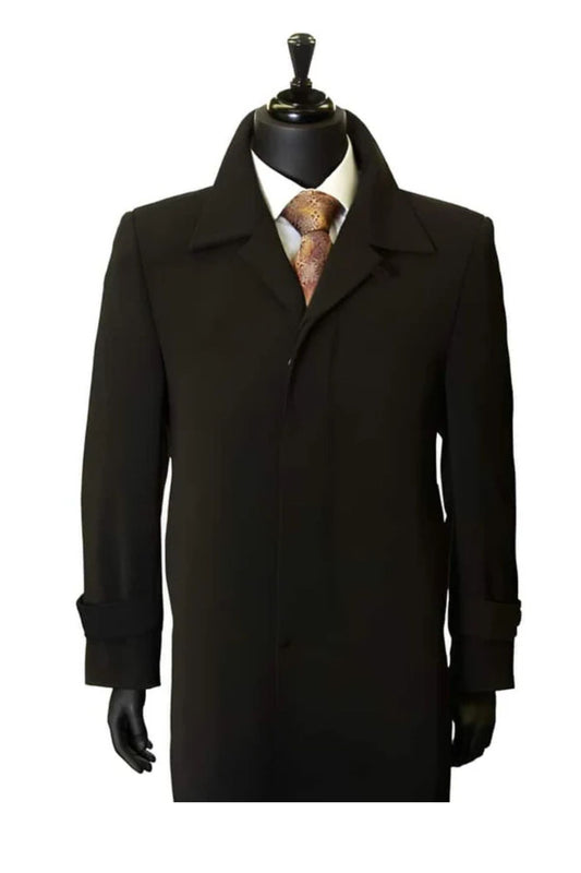 All Weather Microfiber Gaberdine Dress Coat  Priced Available In Big & Tall Sizes Trendy Classic  Big And Tall Trench Coat Dark color black