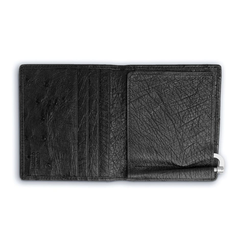 Ferrini Full Quill Ostrich Money Clip Black - One Size