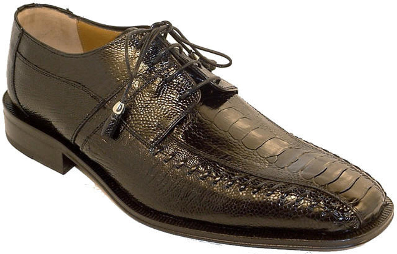 Mens Black Ostrich Ferrini Shoes - 8