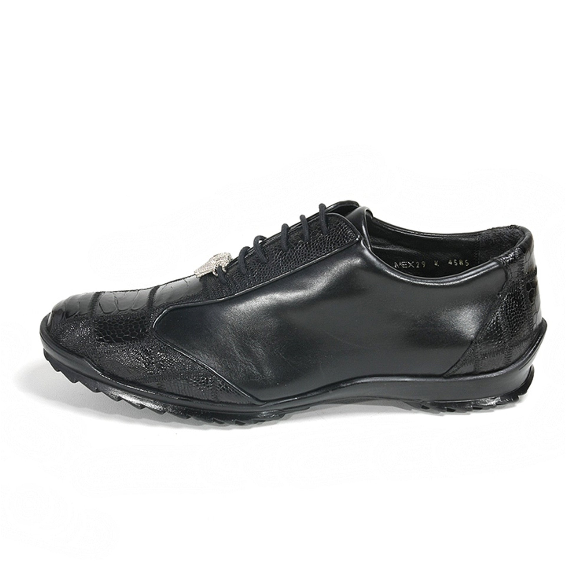 Los Altos Black Genuine Ostrich Sneaker - 6