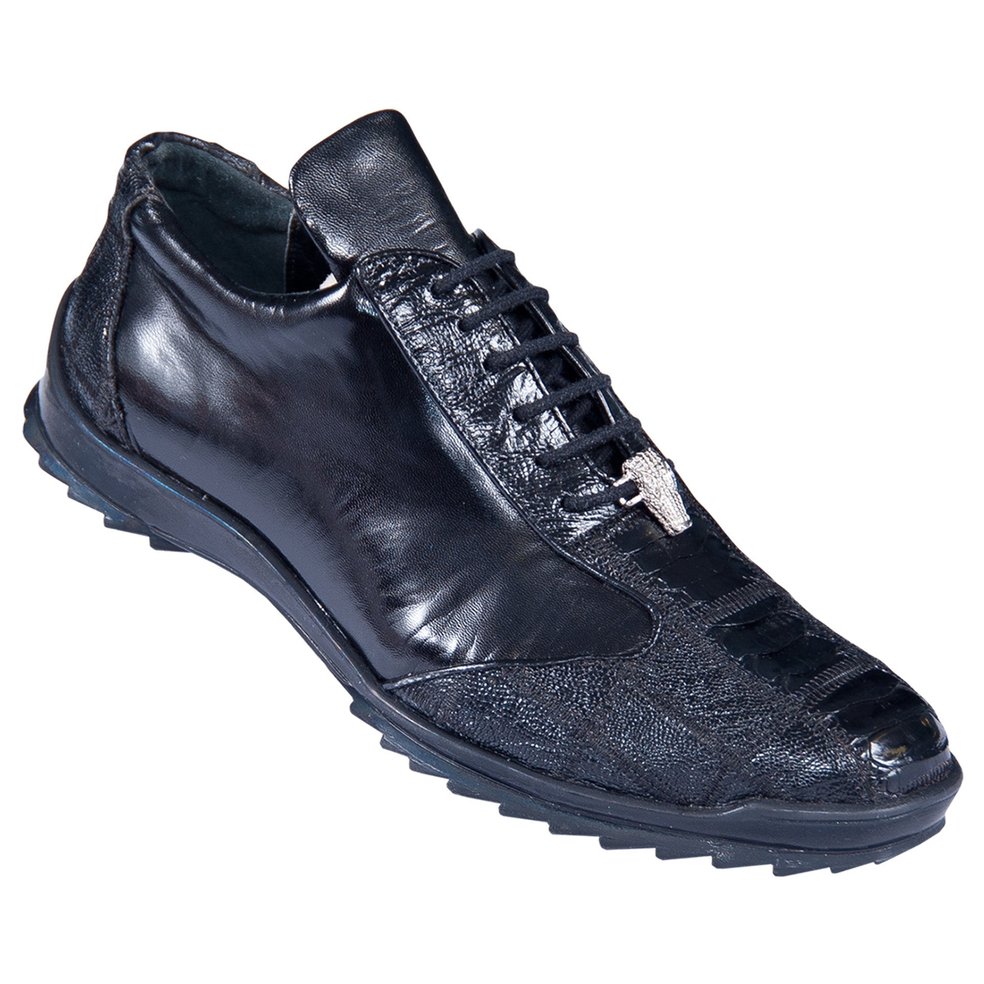 Los Altos Black Genuine Ostrich Sneaker - 6