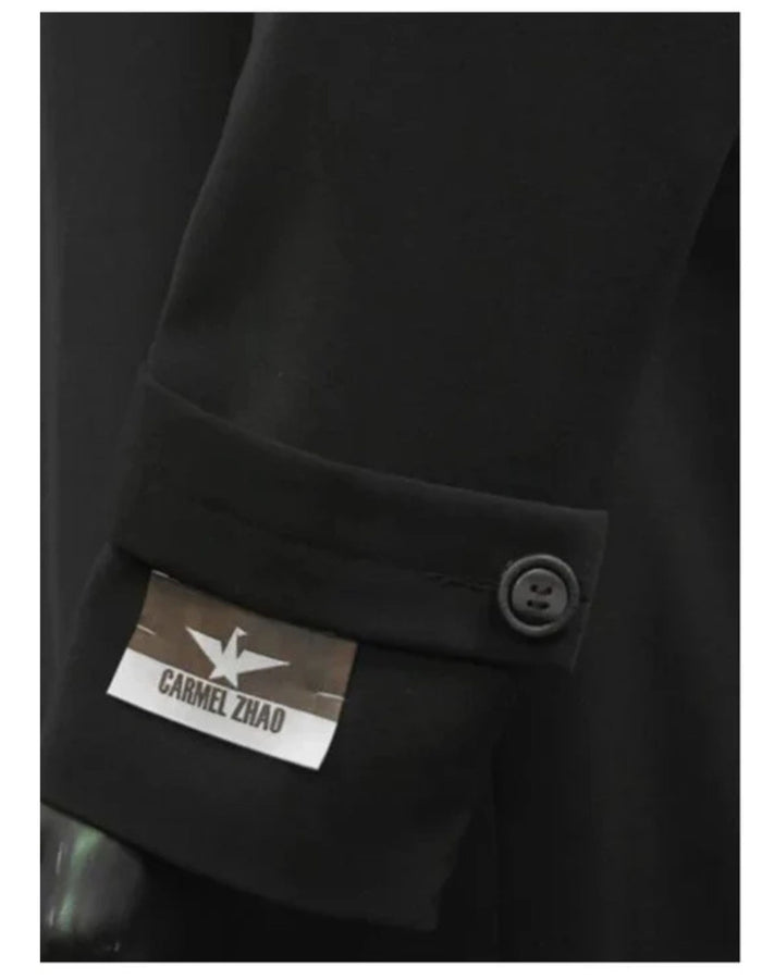 Black 100% Plush MicroFiber Dress Trench Top Long Coat - Mens Topcoat - Mens Overcoat