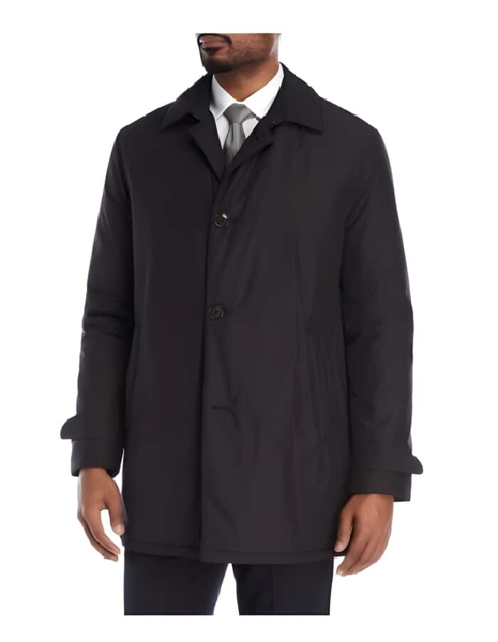 Lerner Edgar Big And Tall Trench Coat Black Rain Coat 36 Inch Length Dress Coat Priced Available In Big Tall Sizes