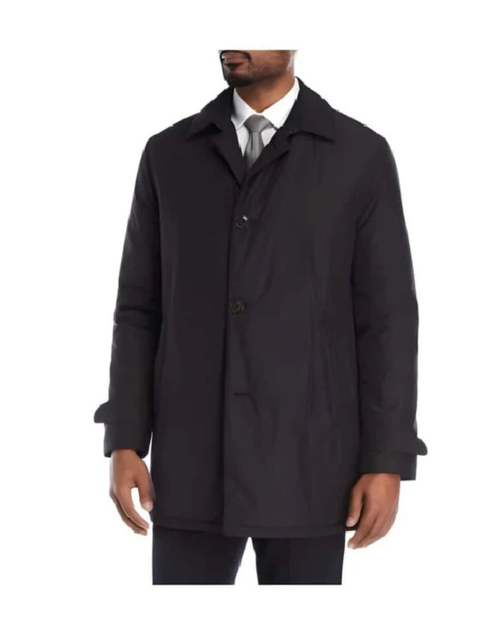 Lerner ~ Edgar Big And Tall Trench Coat Black ~ Rain Coat 36 Inch Length Dress Coat Priced Available In Big & Tall Sizes