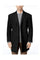 Wool Single Breasted men's Car Coat Mid Length Three quarter length coat Black Long Jacket