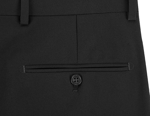 Black Dress Pants Regular Leg Un-Hemmed Bottoms - dress size pants : 28