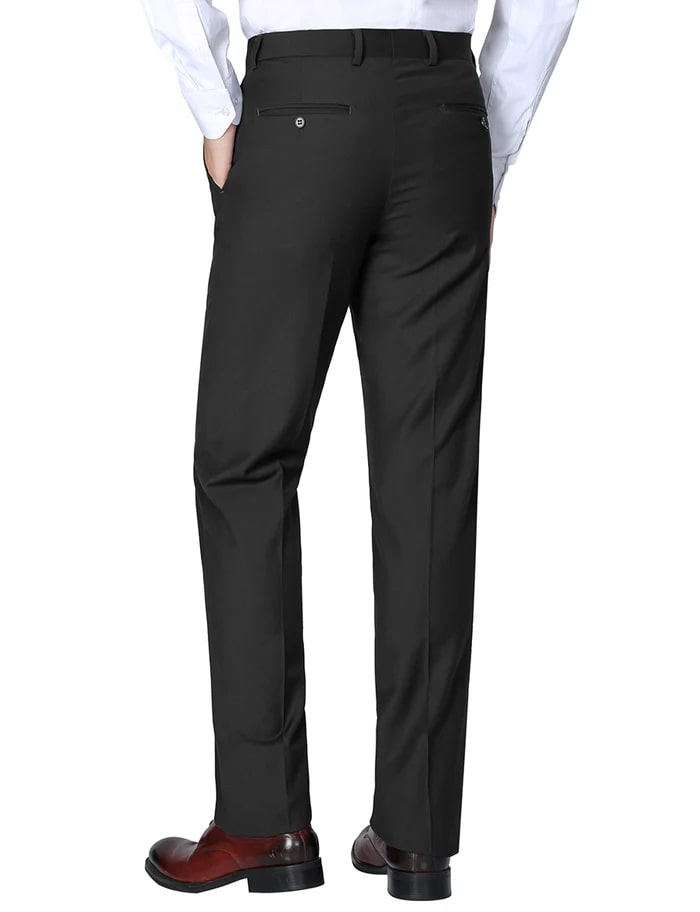 Black Dress Pants Regular Leg Un-Hemmed Bottoms