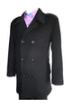 Dark color black Blend Double Breasted 6 Button Designer men's Wool Peacoat Sale