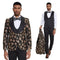 2025 Black & Pink Shiny Floral Mens 3pc Prom 2025 Suit by Tazzio