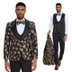 2025 Black & Pink Shiny Floral Mens 3pc Prom 2025 Suit by Tazzio