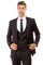 Cheap priced Suit - Men's Two Button Vested Hybrid Fit Micro Mini Black Pinstripe Business Suit