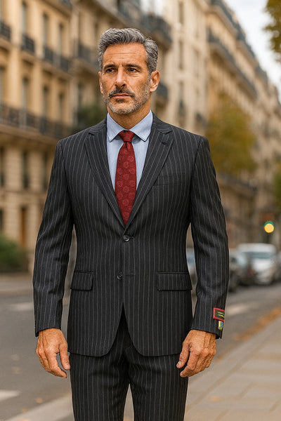 Black Pinstripe Bold Bold Chalk Stripe Pinstripe Suit
