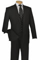 Cheap Priced Suit - Mens Two Button Modern Fit Poplin Single Breasted Black Suit