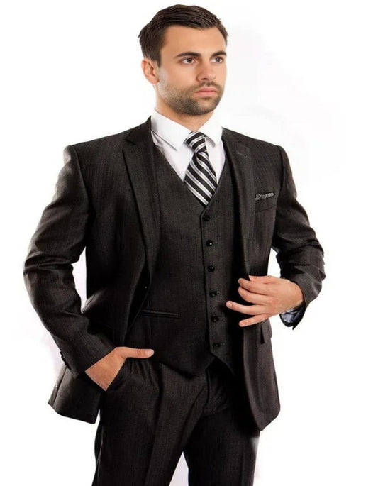 Missionary Mormon Quality Suit - -  Business Vested Style in Color Black