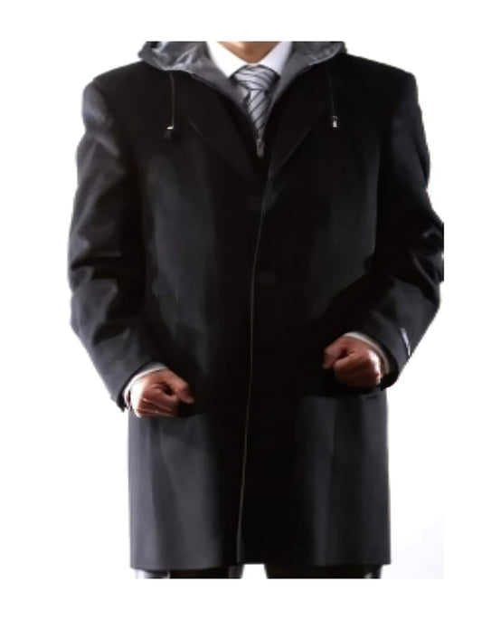 Young Generation Dark color black Wool fabric Winter OverCoat, Dark color black, Dark Charcoal Masculine color