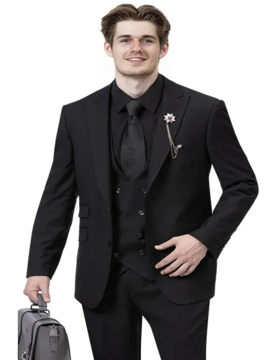 Missionary Mormon Quality Suit -  Business Suit Style in Color Black - Coat Size 38