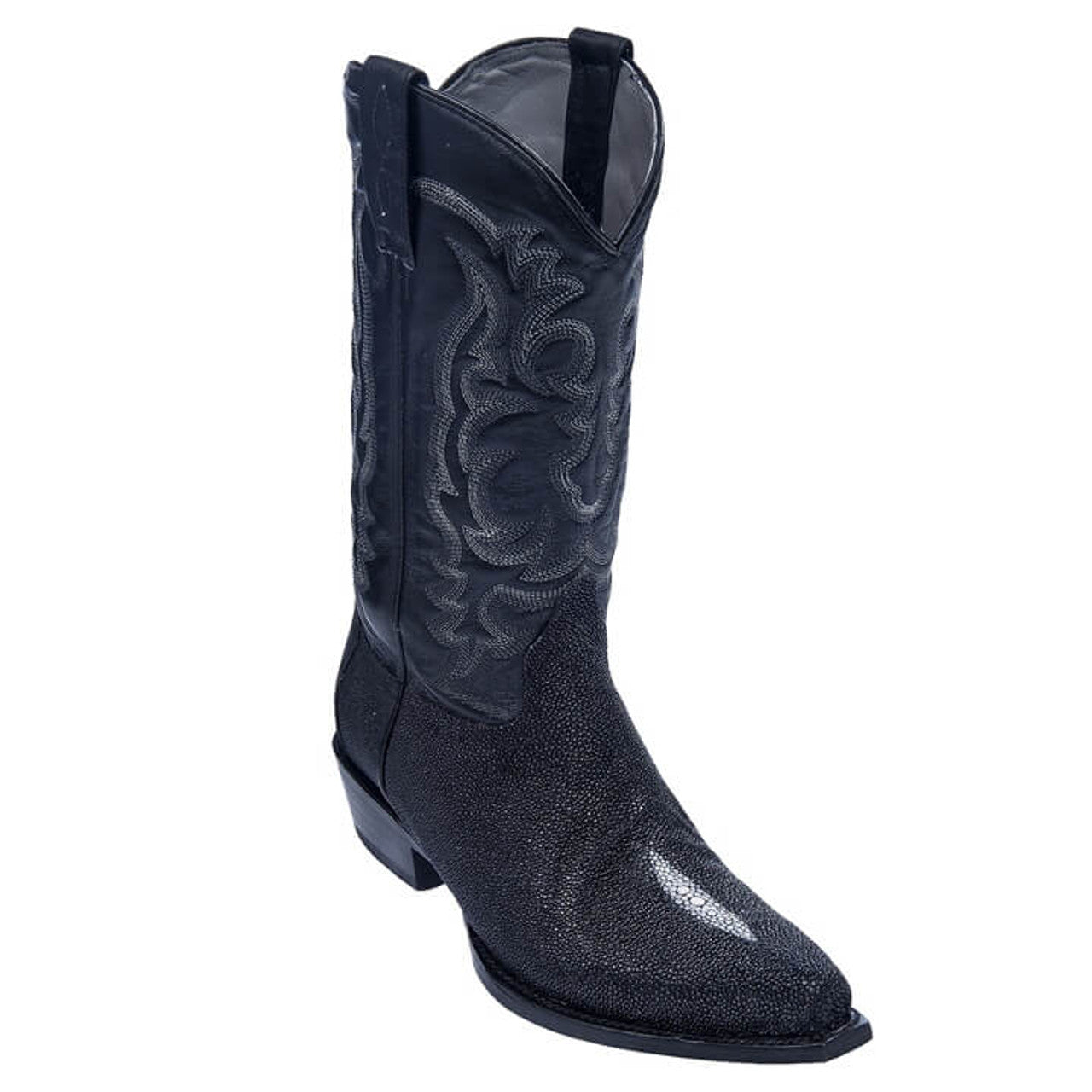 Los Altos Black Snip Toe Genuine Stingray - 6