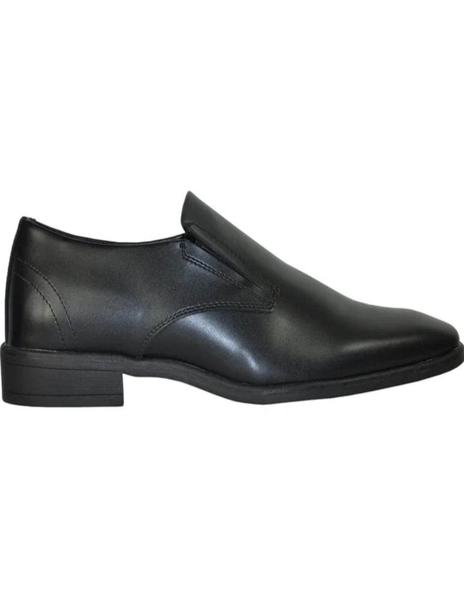 Mens Plain Pointy Square Toe Dress Black Loafer - 6.5 Standard / D / Medium