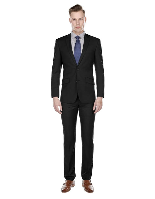 Manchester Tailored Suits - Slim Fit Black Suits - 2 Button Tapered Europian Cut Suits