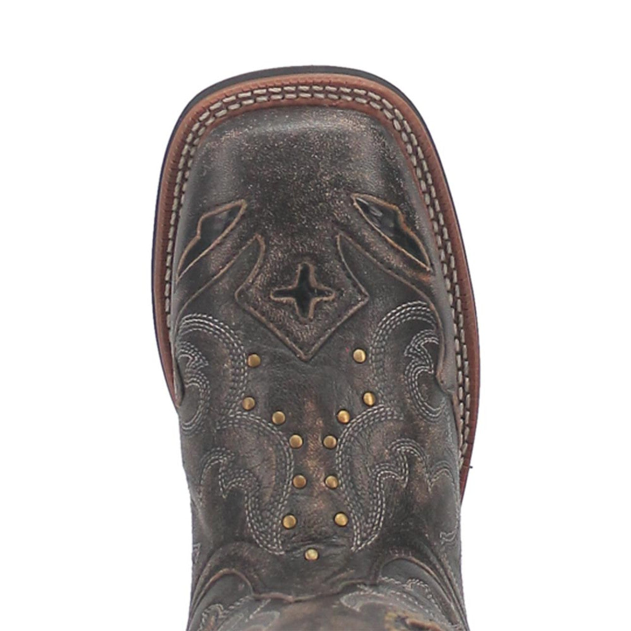 Laredo Spellbound Black Tan Broad Square Toe Women Boots - 6M