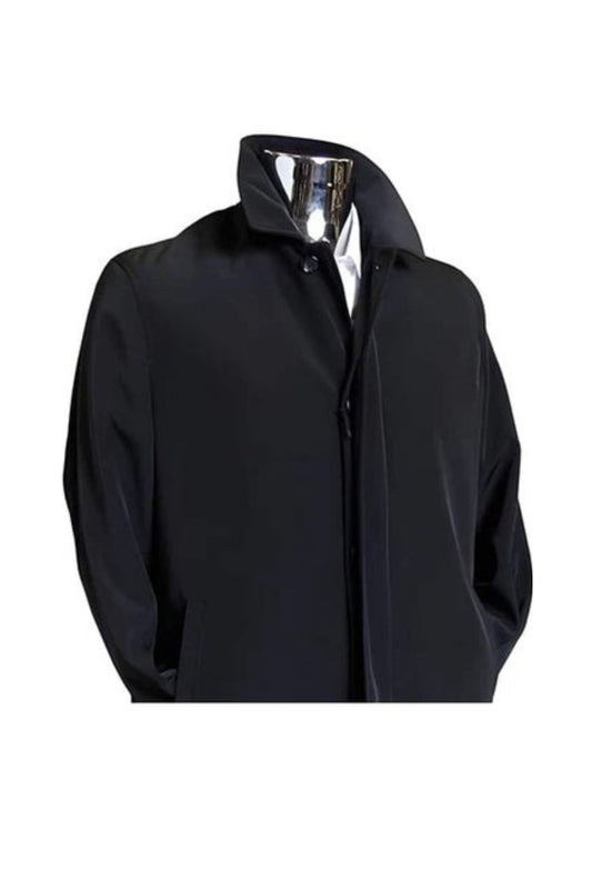 Dark color black 3/4 Raincoat Dress Coat  Priced Available In Big & Tall Sizes Trench Coat / Trenchcoat / Overcoat