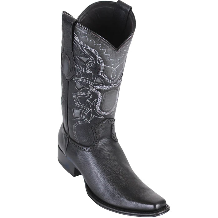Los Altos Boots - Mens Dress Cowboy Boot - Low Priced Black Western Boots-  in Black - 6