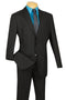 Cheap Priced Suit - Mens Two Button Modern Fit Wool Feel - Designer Brand Black Suit