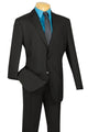 Cheap Priced Suit - Mens Two Button Modern Fit Wool Feel - Designer Brand Black Suit
