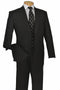 Cheap Priced Suit- Mens Two Button Modern Fit Poplin Black Suit