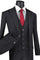 Cheap priced Suit - Mens Vested Bold Gangster Pinstripe Black Suit