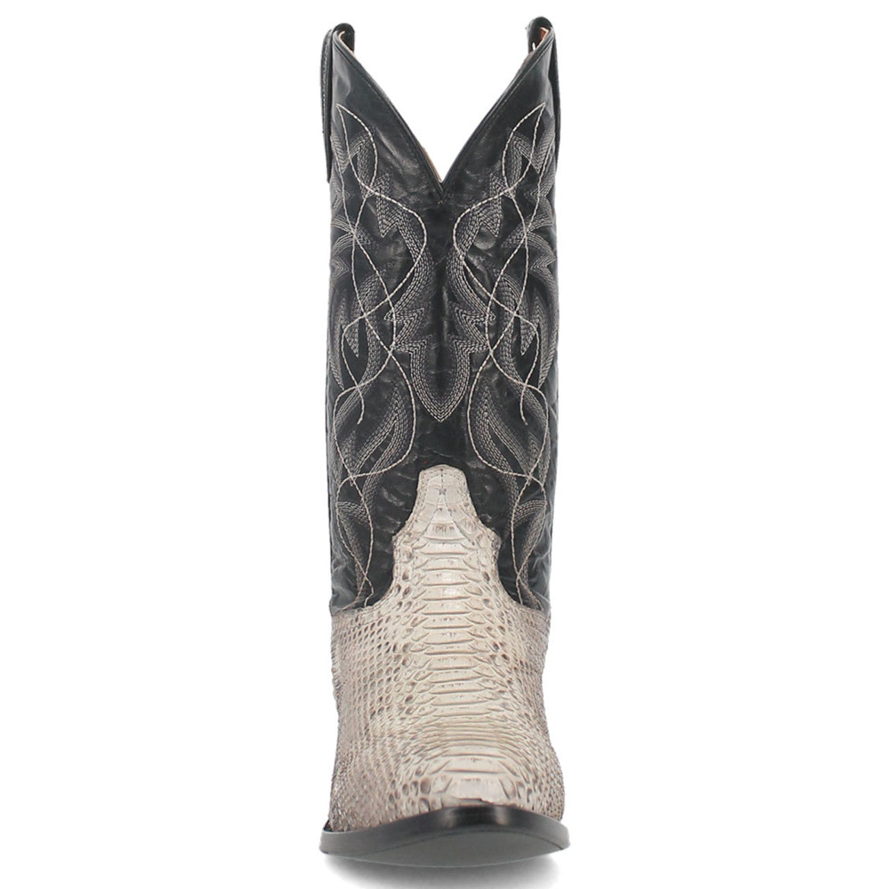 Dan Post Mens Manning Black and Natural Python 13 Round Toe Leather Boot - 7D