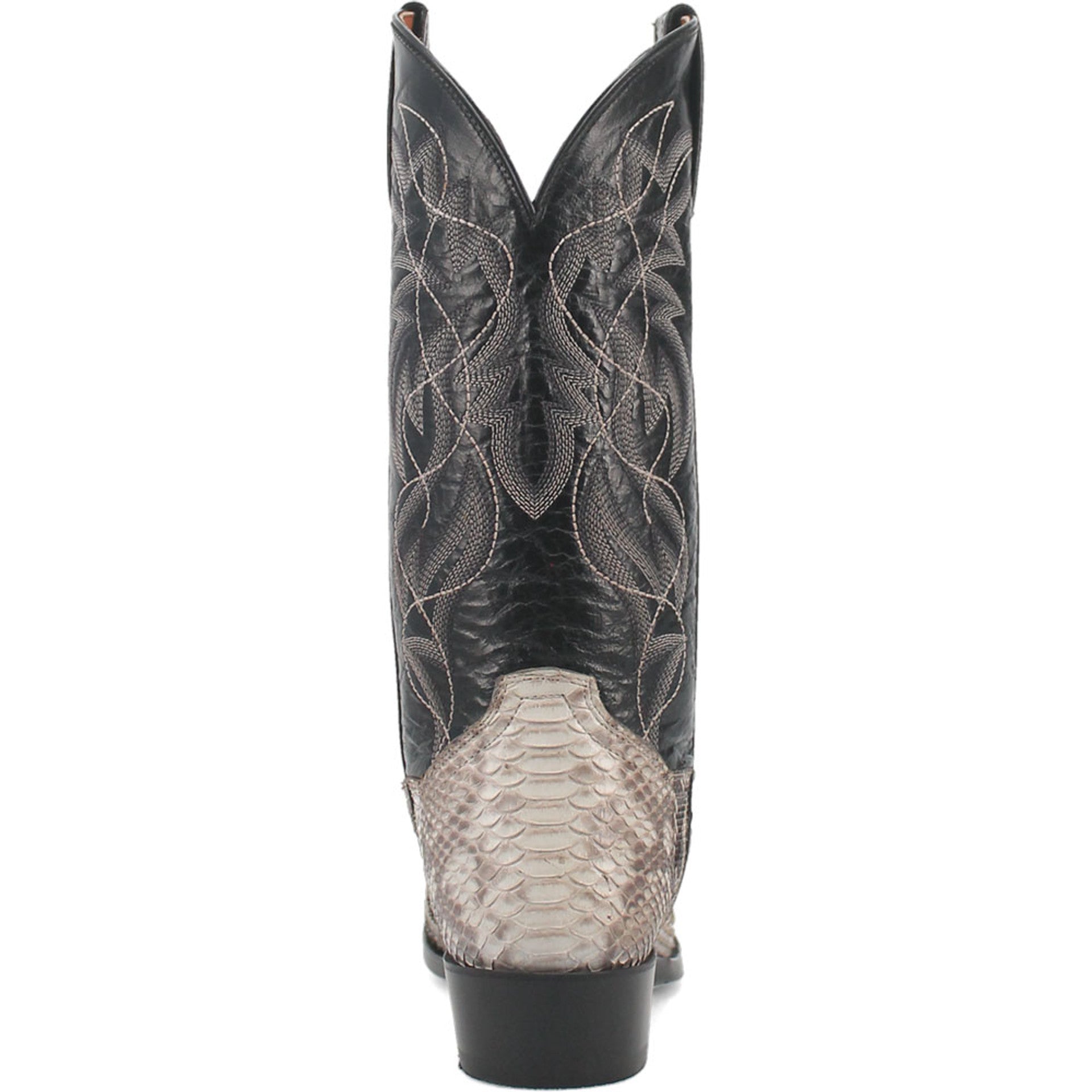 Dan Post Mens Manning Black and Natural Python 13 Round Toe Leather Boot - 7D