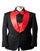 1 Button Shawl Lapel Tuxedo With Vest Black And Red